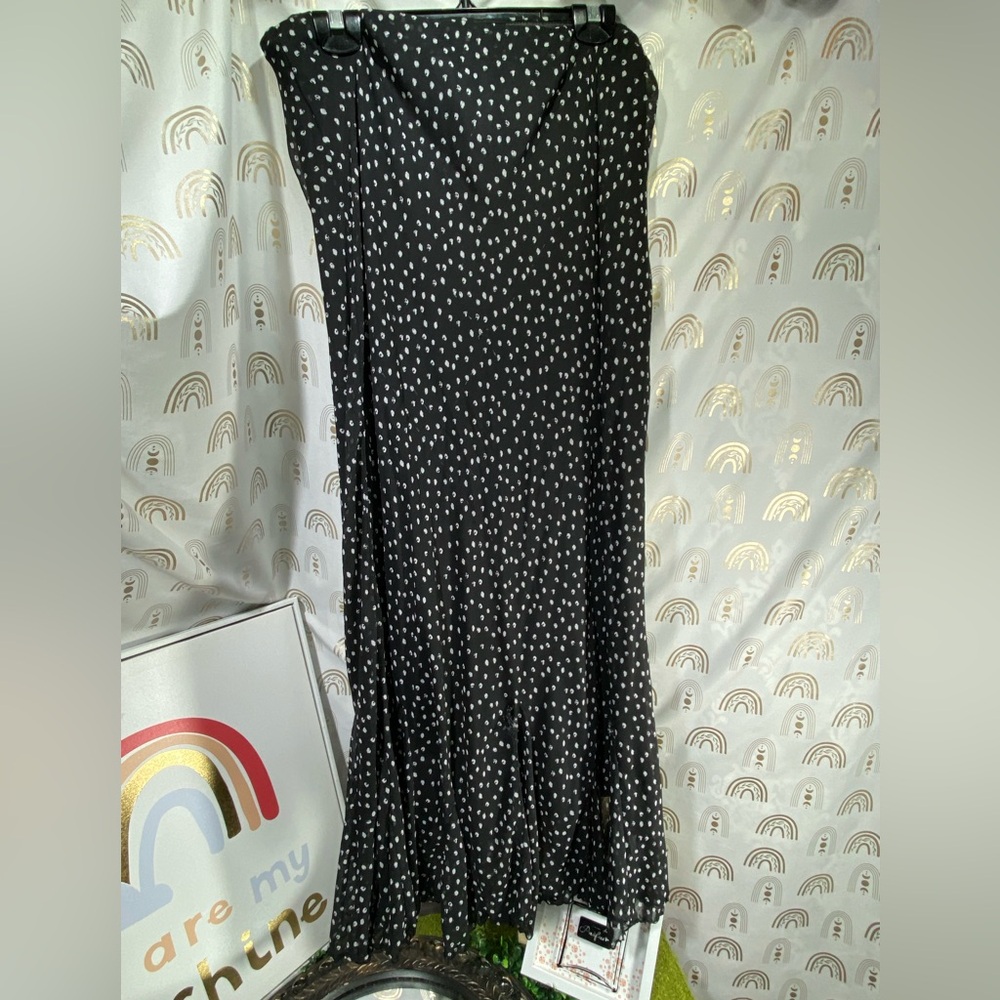 Cato Black and White Patterned A-Line Skirt